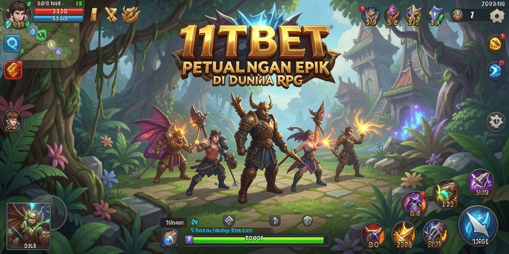 Screenshot gameplay 11TBET menunjukkan pertempuran seru di dunia RPG.