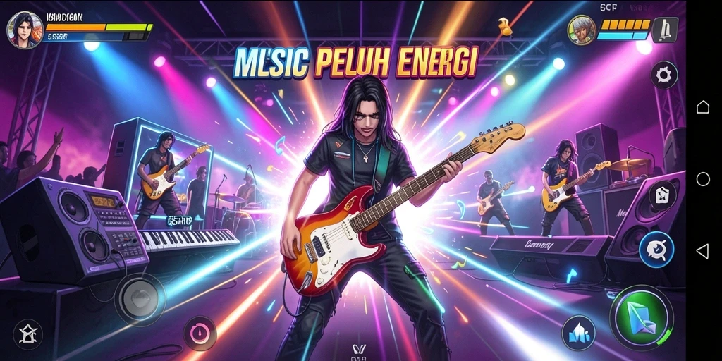 Tampilan gameplay <strong>55RP</strong> menampilkan keseruan dalam memainkan alat musik.