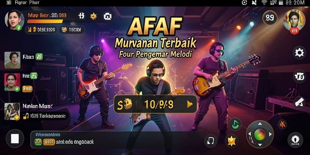 Tampilan gameplay AFAF yang penuh warna dan energik.