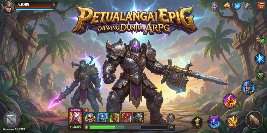 Screenshot menampilkan aksi pertarungan mendebarkan dalam AJO89.