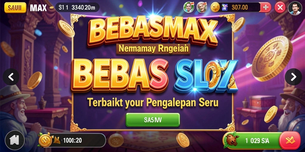 Screenshot gameplay BEBASMAX yang menampilkan tema slot yang menarik.