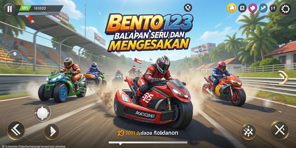 Tampilan gameplay BENTO123 yang menegangkan saat balapan.