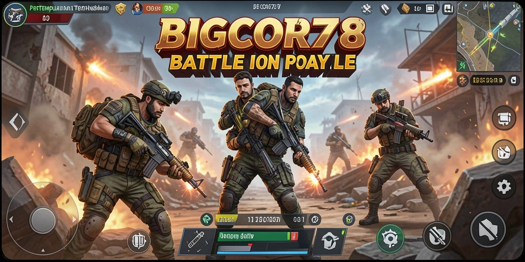 Tangkapan layar gameplay intens dalam BIGCOR78 Battle Royale.