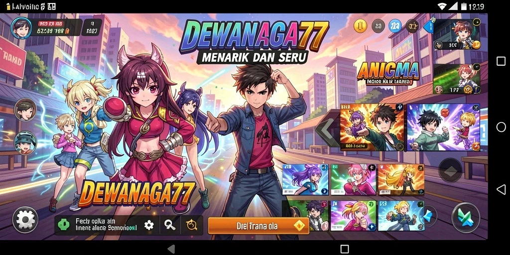 Screenshot gameplay DEWANAGA77 yang menunjukkan aksi seru karakter Anime.