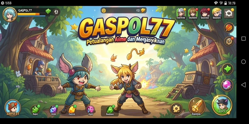 Tampilan gameplay anime yang penuh warna dan seru.