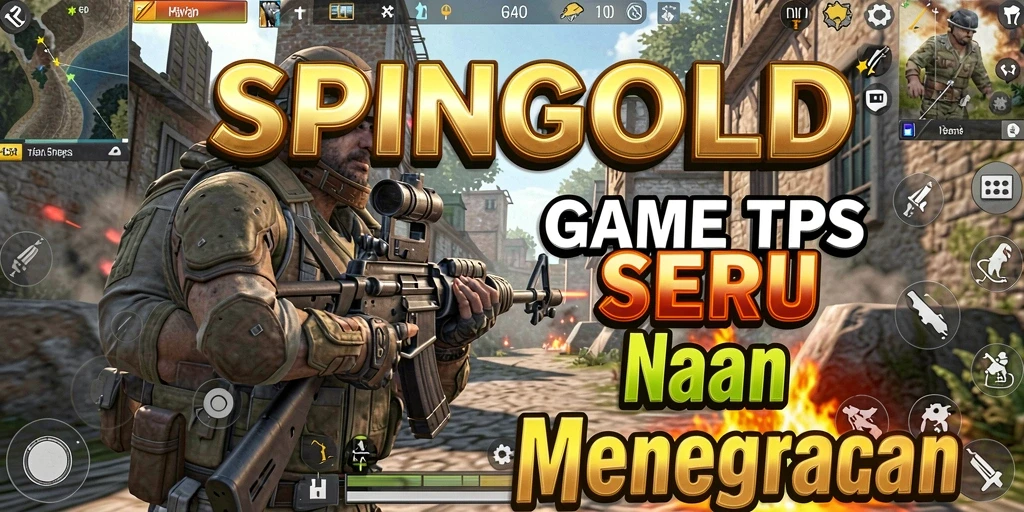 Gameplay SPINGOLD menampilkan aksi seru dalam pertarungan TPS.