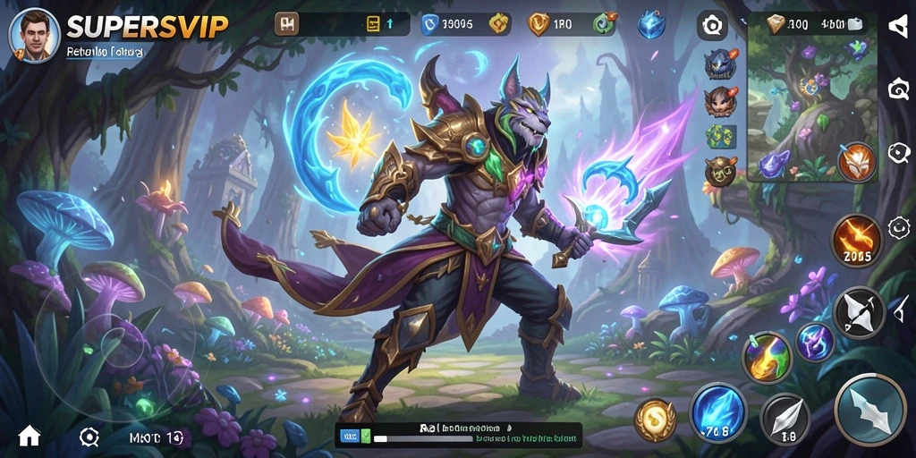 Tangkapan layar gameplay <strong>SUPERSVIP</strong> menunjukkan petualangan seru di dunia fantasi.
