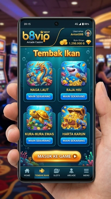 Screenshot tampilan utama aplikasi b8vip yang menarik.